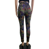 Spring Sexy Women's Clothing Tight Fitting Camo Trendy Pants