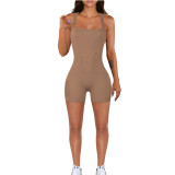 Solid Color Sleeveless One Piece Rompers