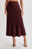 Solid Pleated Maxi Skirt
