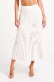 Solid Pleated Maxi Skirt