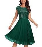 Casual Round Neck Sequin Swing Bridesmaid Dresses Party Prom Dress