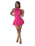 High Elastic Twist Strip Sleeveless Mini Dress (with safety pants)