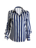 Fashion Versatile Blue Striped Shirt