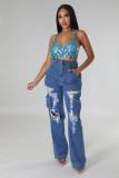 Loose Casual Pants High Waisted Wide Leg Ripped Jeans