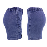 Blue Denim Irregular Bodycon Skirts