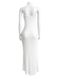(Pre Order 23/5)Jacquard Sexy Semi-sheer Straps Long Dress