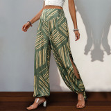 Bohemian Printed Split Hem Pant