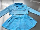 Solid Acid-washed Distressed Three Piece Skirt Set