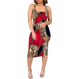 Casual Digital Printing Sleeveless Midi Dresses