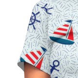 Casual Digital Printing Round Neck Short Set