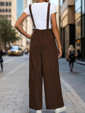 Women's Loose Fit Fashion Overalls Wide Leg Baggy Bib Overalls Jumpsuit