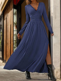 Lace Patchwork High Split Maxi Dress