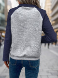 Womens Fashion Half Button Pocket Casual Long Sleeve Sweatshirts