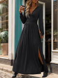 Lace Patchwork High Split Maxi Dress