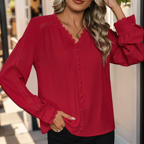 Women's Casual Shirt Business Blouse Long Sleeve Shirts
