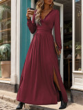 Lace Patchwork High Split Maxi Dress