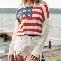 Casual Women's Clothing Striped Thin Knitted Sweater