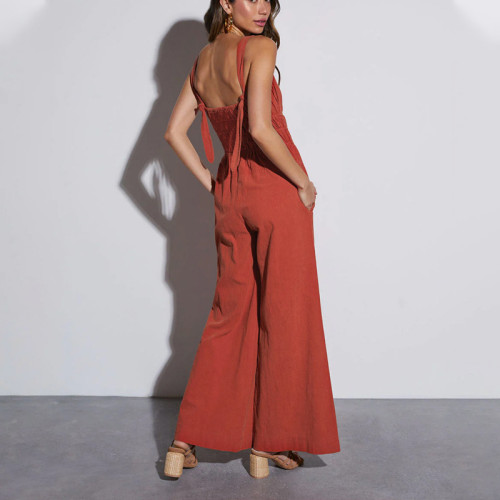 Dolly Ruched Straps Jumpsuit