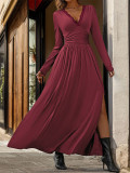 Lace Patchwork High Split Maxi Dress
