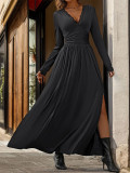 Lace Patchwork High Split Maxi Dress