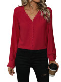 Women's Casual Shirt Business Blouse Long Sleeve Shirts