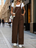 Women's Loose Fit Fashion Overalls Wide Leg Baggy Bib Overalls Jumpsuit
