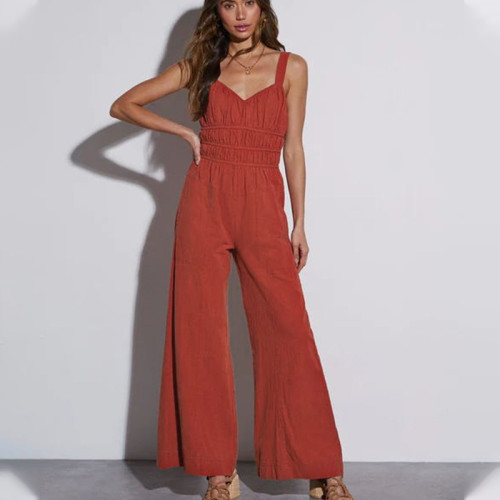 Dolly Ruched Straps Jumpsuit