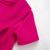 2024 Air Layer Back V Bow Short Sleeve Office Dresses
