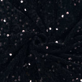 Women's Off Shoulder Fuzzy Trim Sequins Bodycon Dresses