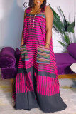 Casua Graphic Print Square Neck Sleeveless Irregular Hem Maxi Dress