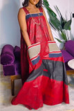 Casua Graphic Print Square Neck Sleeveless Irregular Hem Maxi Dress