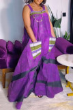 Casua Graphic Print Square Neck Sleeveless Irregular Hem Maxi Dress