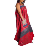 Casua Graphic Print Square Neck Sleeveless Irregular Hem Maxi Dress