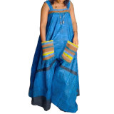 Casua Graphic Print Square Neck Sleeveless Irregular Hem Maxi Dress