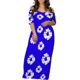 Casual Printed Off Shoulder Long Dresses