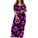 Casual Printed Off Shoulder Long Dresses