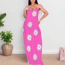 Casual Printed Straps Long Dress