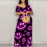 Casual Printed Off Shoulder Long Dresses