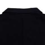 Plain Sleeveless Waist Chain Lapel African Wrapped Straight Leg Jumpsuit
