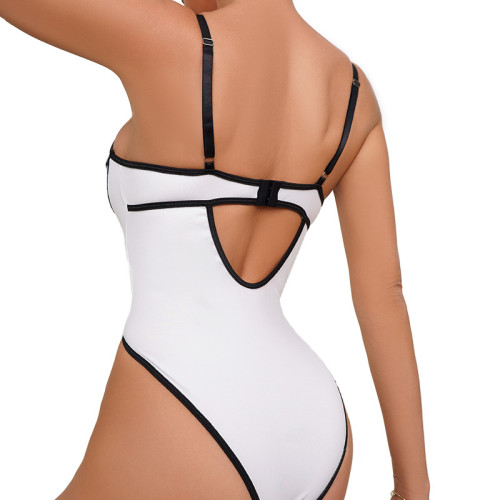 Sexy Lingerie Splicing Stripes Hollow One-piece Triangle Teddies