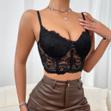 Hot Selling Crop Tops V Neck Solid Color Corset Top Lingerie