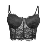 Hot Selling Crop Tops V Neck Solid Color Corset Top Lingerie