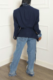 Classic Denim like Vintage Two piece Suit Denim fringe