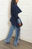 Classic Denim like Vintage Two piece Suit Denim fringe