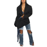 Classic Denim like Vintage Two piece Suit Denim fringe