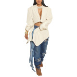 Classic Denim like Vintage Two piece Suit Denim fringe