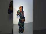 Casual Printed V Neck Long Sleeve Azariah Dress