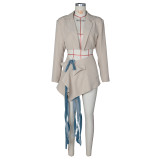 Classic Denim like Vintage Two piece Suit Denim fringe