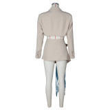 Classic Denim like Vintage Two piece Suit Denim fringe