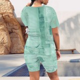 1 Piece Custom Casual Printed 2 Piece Short Set